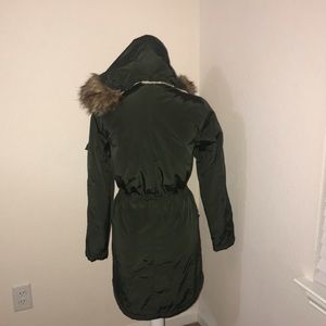 Betsey Johnson cinch waist puffer jacket with hood